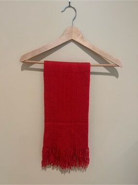 Echo Pink Knit Fringe Scarf One Size Like New